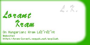 lorant kram business card